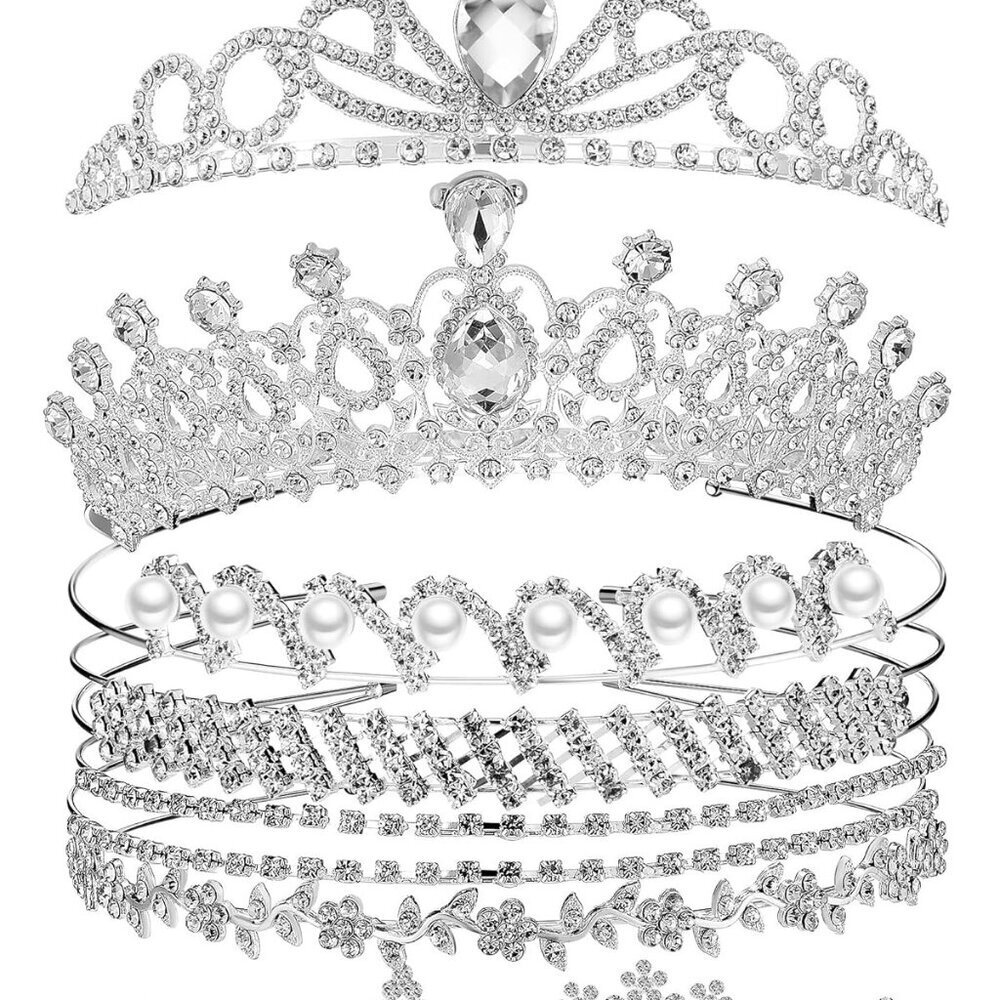 10 Pcs Silver Tiara Crowns Women Wedding Hair Accessories Bridal Bridal
